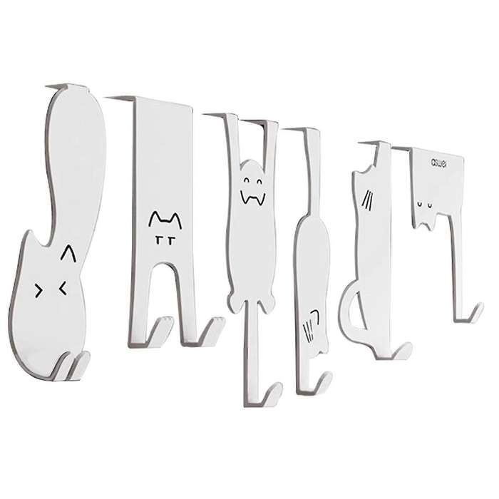 Hook Rack Behind the Door Punching-Free Kitchen Cupboard Door Wall Hanger Storage Clothes Hat Key Ar