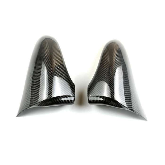 Horn Style Carbon Fiber Glossy Black Wing Rear View Mirror Cover Cap Case Trim for Is Gs Es Rc Righ