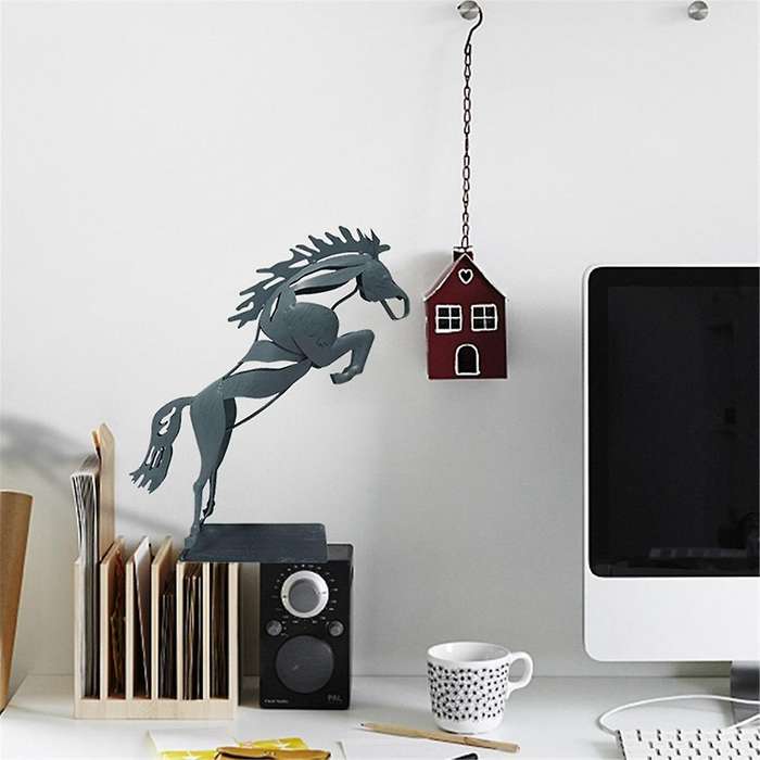 Horse Sculpture Ornaments Handmade Life-Like Horse Standing Statue Desk Decorations