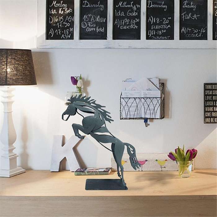 Horse Sculpture Ornaments Handmade Life-Like Horse Standing Statue Desk Decorations