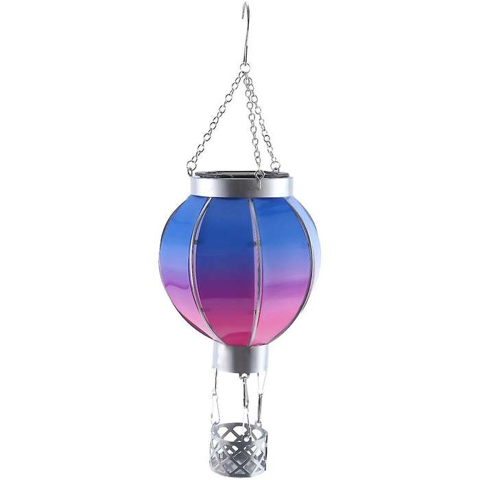 Hot Air Balloon Solar Lantern with Flickering Flame Light, Outdoor Solar Hanging Lights Waterproof f