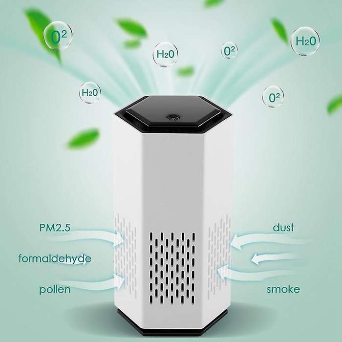 Household Air Purifier with High Efficiency Filter Automatic Mode Sleep Mode Car Purifier(White)