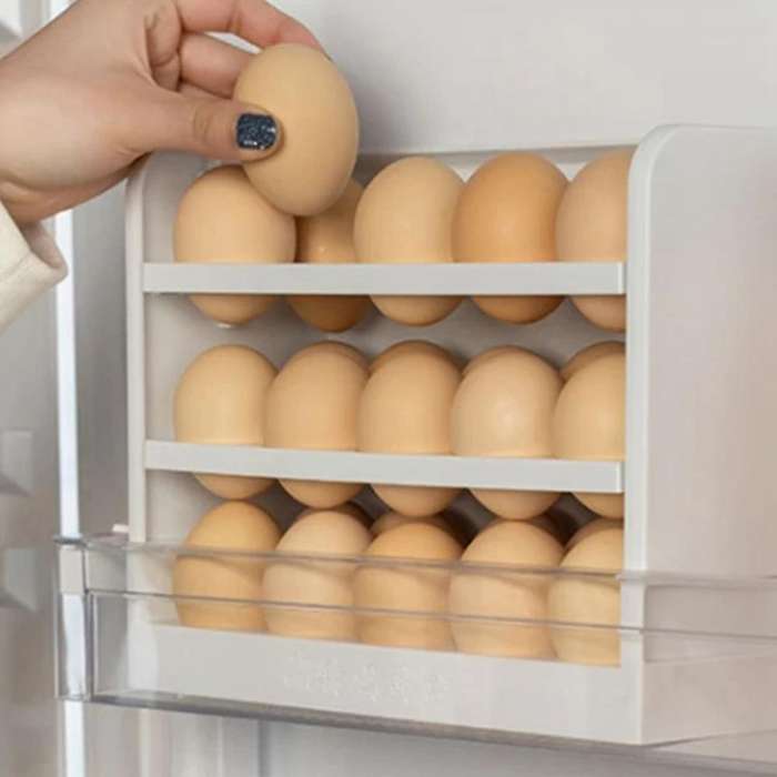 Household Flip Egg Box Refrigerator Egg Storage Box Household Kitchen Rack Tool for Food Keep