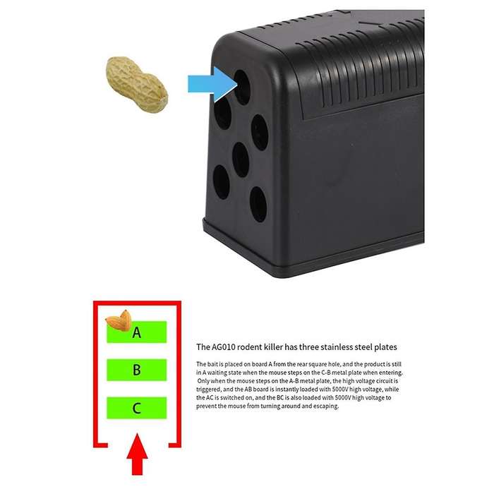 Household High-voltage Electric Mouse Device Indoor Electronic Mouse Trap