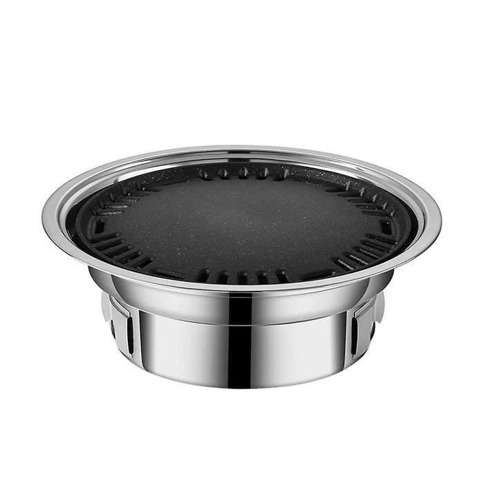 Household Stainless Steel Charcoal Oven Commercial Round Non-stick Barbecue Oven Outdoor Camping Po