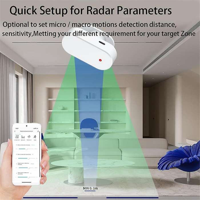 Human Presence Sensor,Millimeter Radar Wave Presence Detection Sensor,Requires TUYA HUB,WIFI