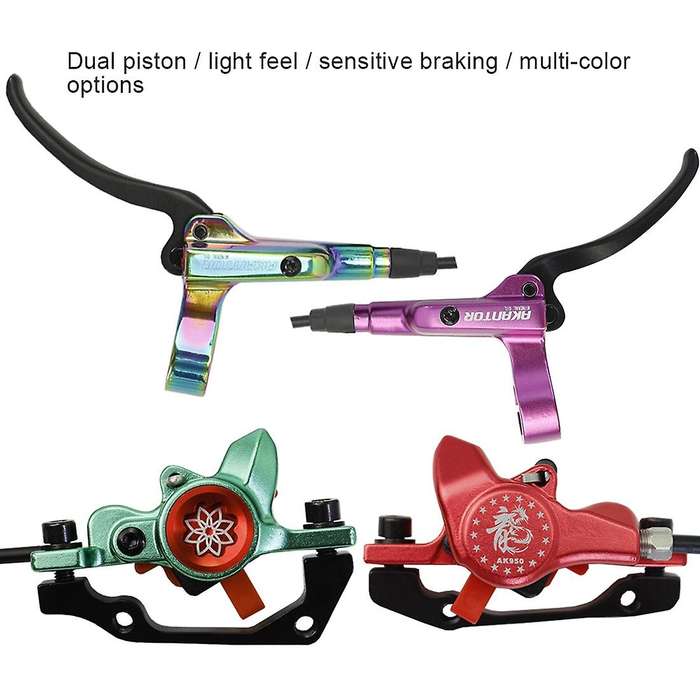 Hydraulic Disc Brake Calipers Rotor Front Left/Right Rear 800/1400mm Oil Pressure Disc Brake Set,Bla