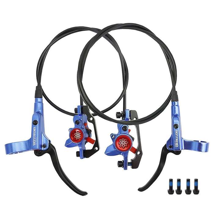 Hydraulic Disc Brake Calipers Rotor Front Left/Right Rear 800/1400mm Oil Pressure Disc Brake Set,Blu