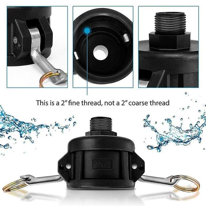 Ibc Tote Fittings for 275 330 Gallon Tote Tank-2 Inch Cam Lock Fittings-for 3/4 Inch Male Garden Th