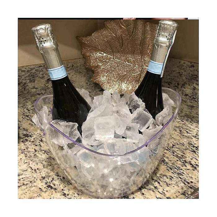Ice Bucket 2 Pcs 4 Liter Beverage Tub Champagne Wine Bucket for Parties and Drinks Plastic Acrylic
