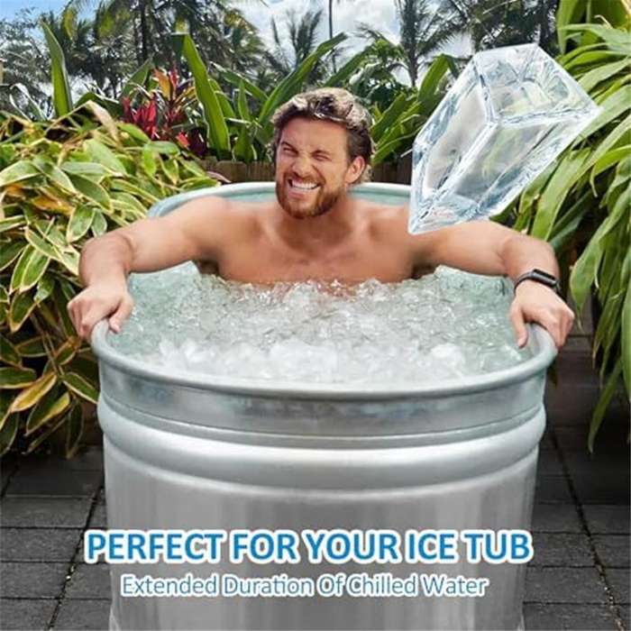 Ice Cube , Large Ice Cube for Making 8 Lb Ice Cubes, Ice Cube for Cold Soak Tub, Ice Bath Cooler, 2p