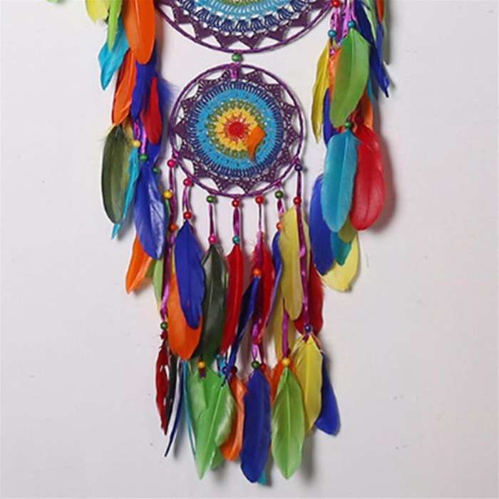 Indian Style Three-ring Dream Catcher Home Decoration Pendant Dream Trap Festive Decoration Pendant