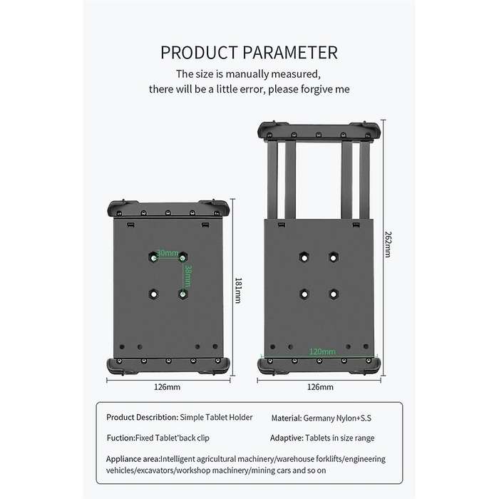 Industrial Rugged Tablet Tablet Holder for Car Truck Vehicle Clip Matches AMPS Tablet Holder VIN-PBJ