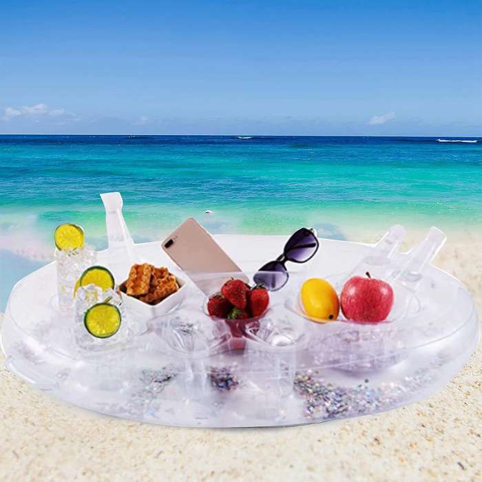 Inflatable Floating Drink Holder Premium Floating Drink Holder for Pool, Cooler Table Bar Tray