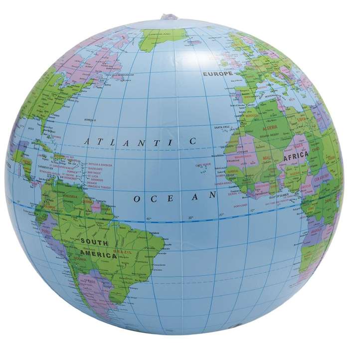 Inflatable Toy Globe Tellurion Training Geography Map Balloon Water Ball 40 Cm