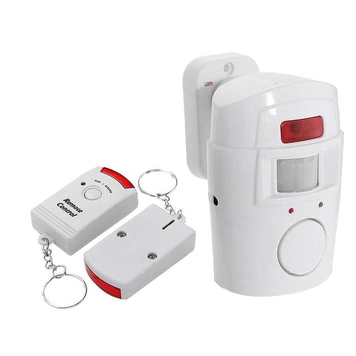 Infrared Motion Sensor Alarm - Burglar Alarm with 2 Remote Controls, Suitable for Home/garages/shops