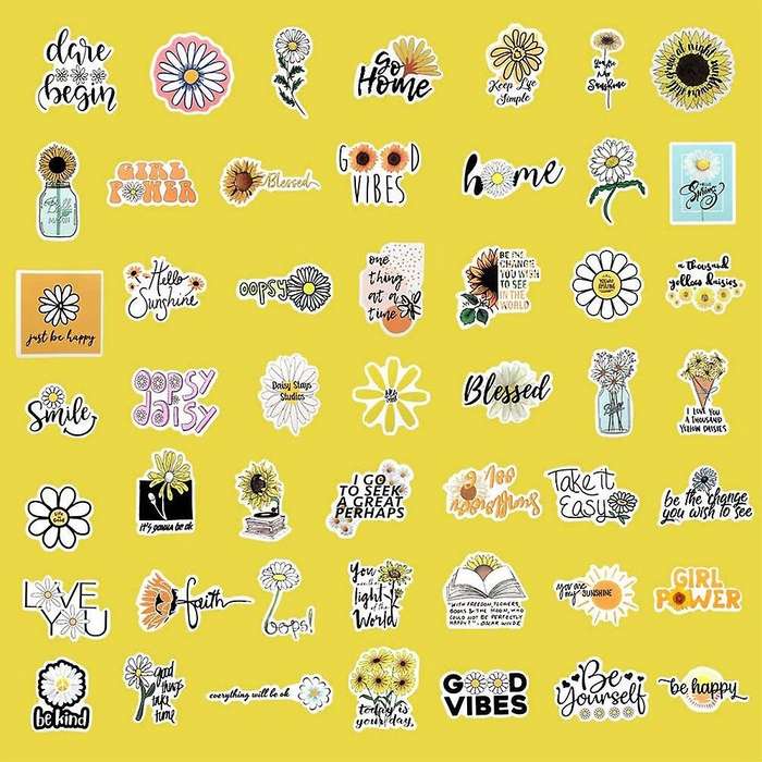 Inspirational Stickers for Hydro Flasks,50 Pcs Motivational Stickers for Teens,girls.waterproof Pvc