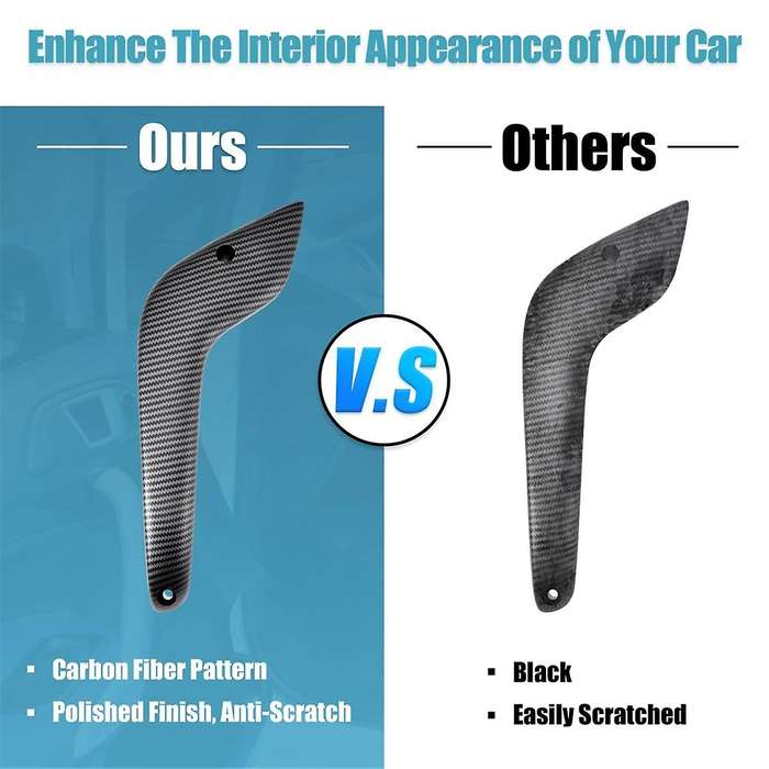Interior Door Pull Handle for Fiesta 2011-2020 G2BZ-5823943- D2BB-A23943-CA35B8 Carbon Fiber,Left