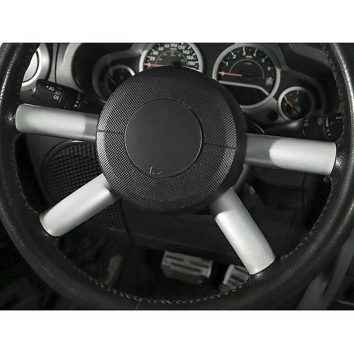 Interior Steering Wheel Cover Trim Decor for JK 2007-2010 Silver