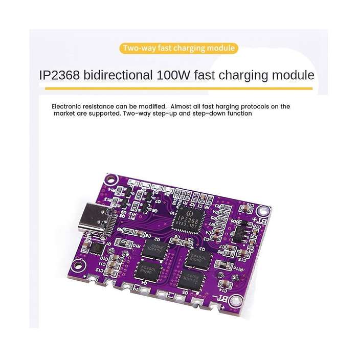 IP2368 Bidirectional PD 100W Fast Charging Module Type-C Interface 4S Lithium Battery High-Power Fa