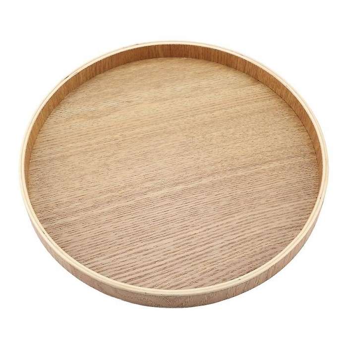 Japanese Style Round Tray Food Serving Plate Wood Snack Deseert Plate Teaboard Natural Tea Server D
