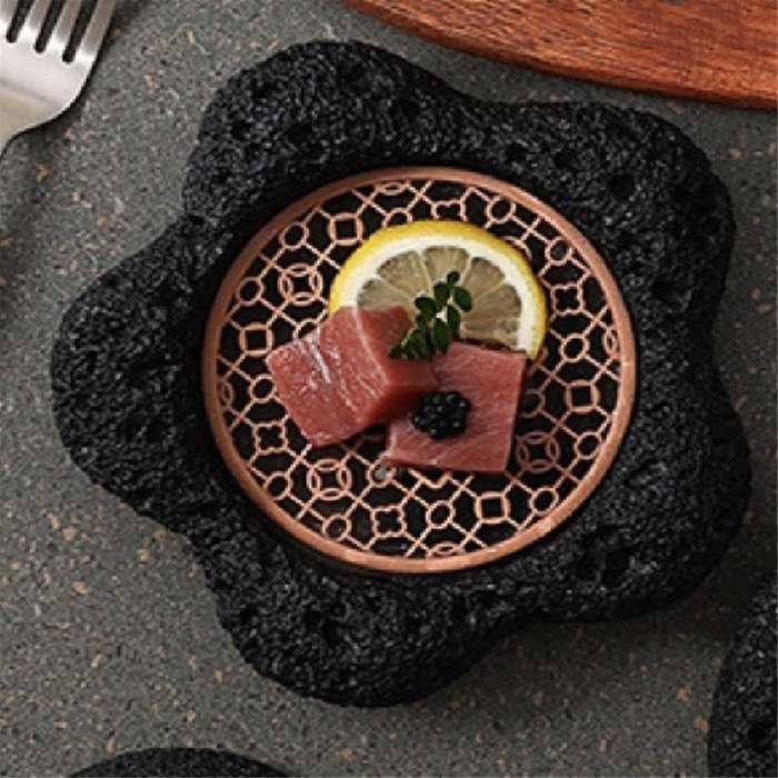 Japanese Tableware Rock Sushi Plate Coal Ball Volcanic Stone Swing Plate Steak Plate Hotel Dining Pl