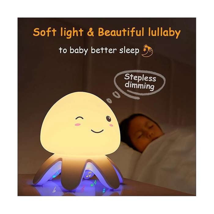 Jellyfish Night Lamp with Remote Control Music Color Changing 1200mah Usb Rechargeable Silicone Beds