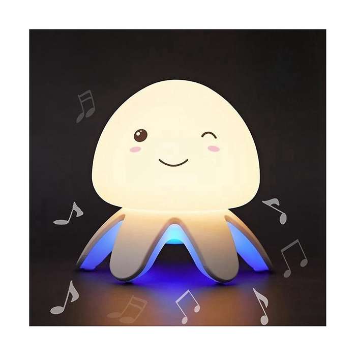 Jellyfish Night Lamp with Remote Control Music Color Changing 1200mah Usb Rechargeable Silicone Beds