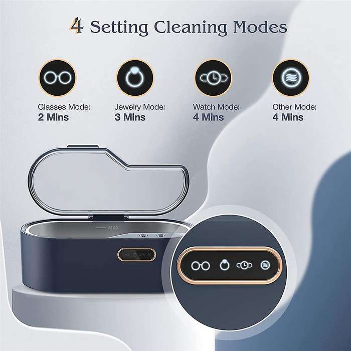 Jewelry Cleaner, 450ml Professional Ultrasonic Cleaning Machine for All Jewelry, 45khz Portable Hou