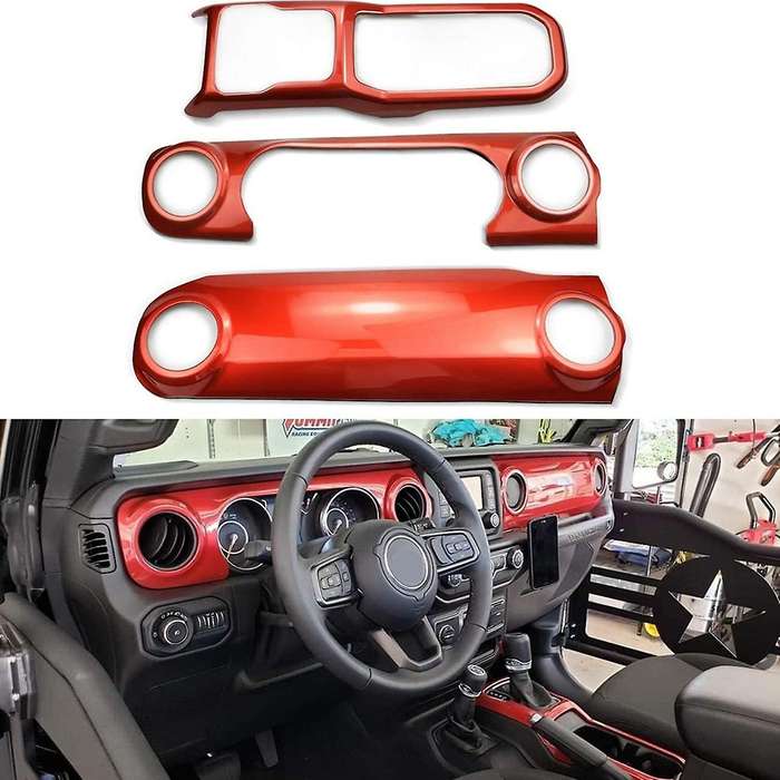 JL Center Console Panel Dashboard Cover Trim for Wrangler JL 2018-2021/ JT 2020 Accessories (Orange