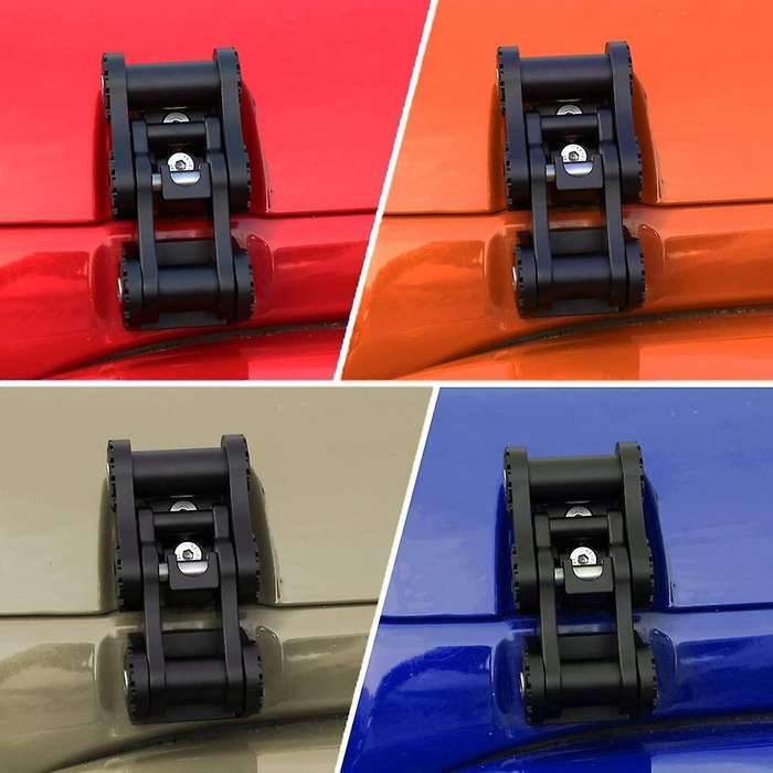 Jk Hood Latches, Aluminum Hood Catch Lock Latch Kit for Wrangler Jk 2007-2017 Accessories, 2pcs Bla