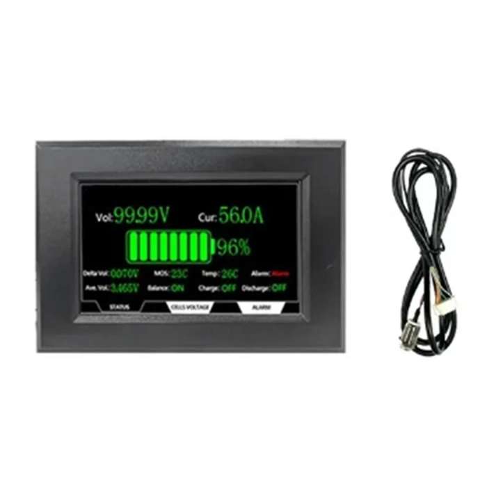 JKBMS Accessory 4.3 Inch LCD Display Suitable for All JK BMS Models Cable120cm with 4 Fixed Screws S