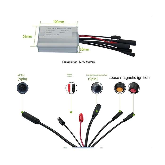 Jn17a Controller Kit Electric Bicycle Electric Scooter Kit Sw900 Display Sine Wave Controller 36/48v