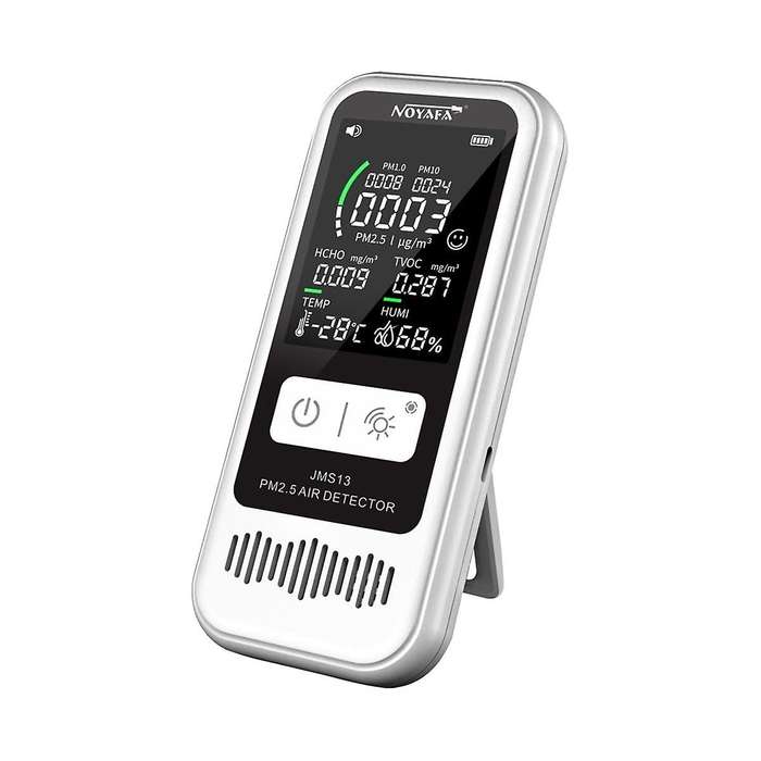 JMS13 Air Quality Monitor, Indoor Thermometer Portable PM2.5/PM1.0/PM10 Tester, 5-In-1 Detector for