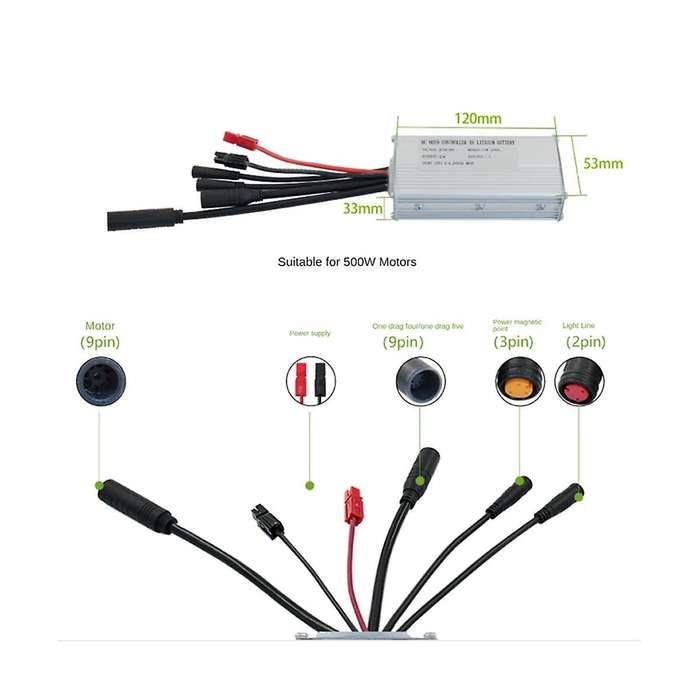 Jn22a Controller Kit Electric Bicycle Electric Scooter Kit Sw900 Display Sine Wave Controller 36/48v