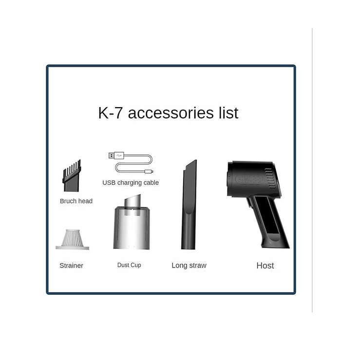 K7 Car Vacuum Cleaner 9000pa Super Suction Household Portable Wireless Charging Handheld Keyboard V