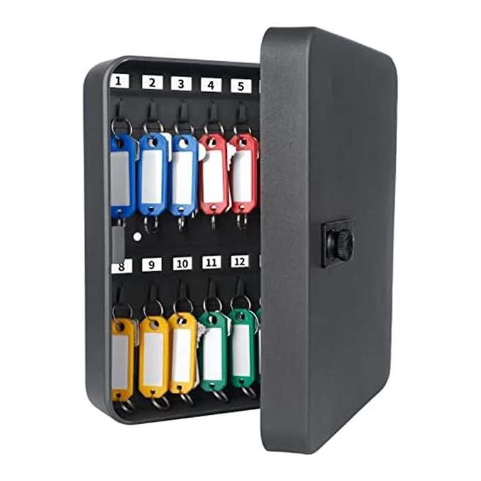 Key Cabinet with Combination Lock Wall-mounted Key Storage Box with Resettable Combination Black Dig