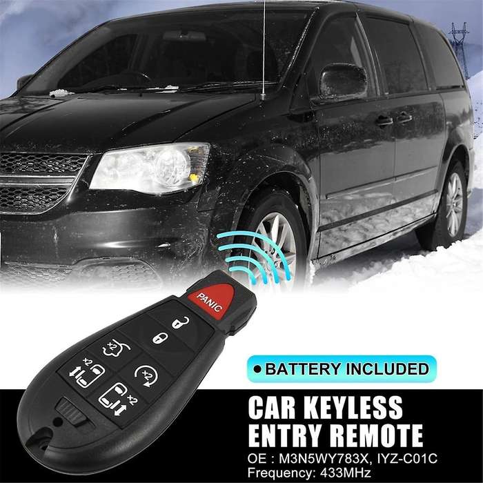 Keyless Entry Remote Car Key Fob M3N5WY783X for Grand Caravan for Town and Country, 7 Buttons