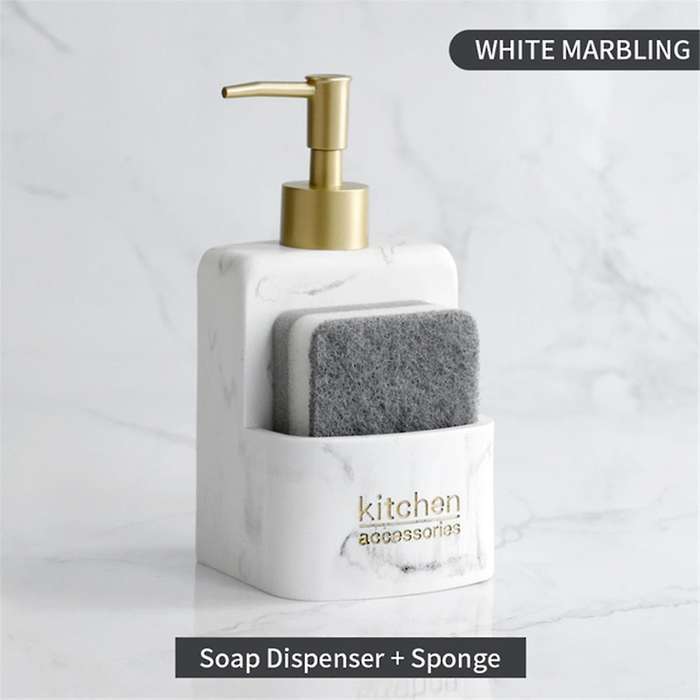 Kitchen Accessories Countertop Liquid Hand Soap Dispenser Pump Bottle with Storage Compartment Hold