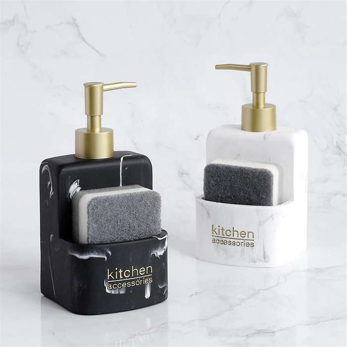 Kitchen Accessories Countertop Liquid Hand Soap Dispenser Pump Bottle with Storage Compartment Hold