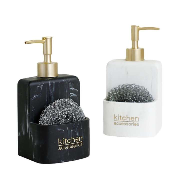 Kitchen Accessories Countertop Liquid Hand Soap Dispenser Pump Bottle with Storage Compartment Hold