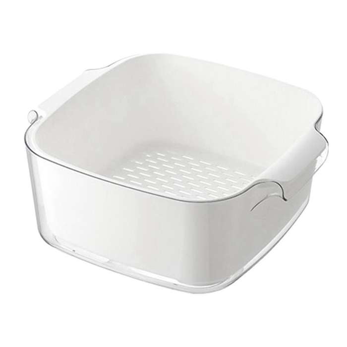 Kitchen Colanders Bowl Set Vegetable Washing Food Strainers 2 In 1 Double Layered Strainer Basket fo