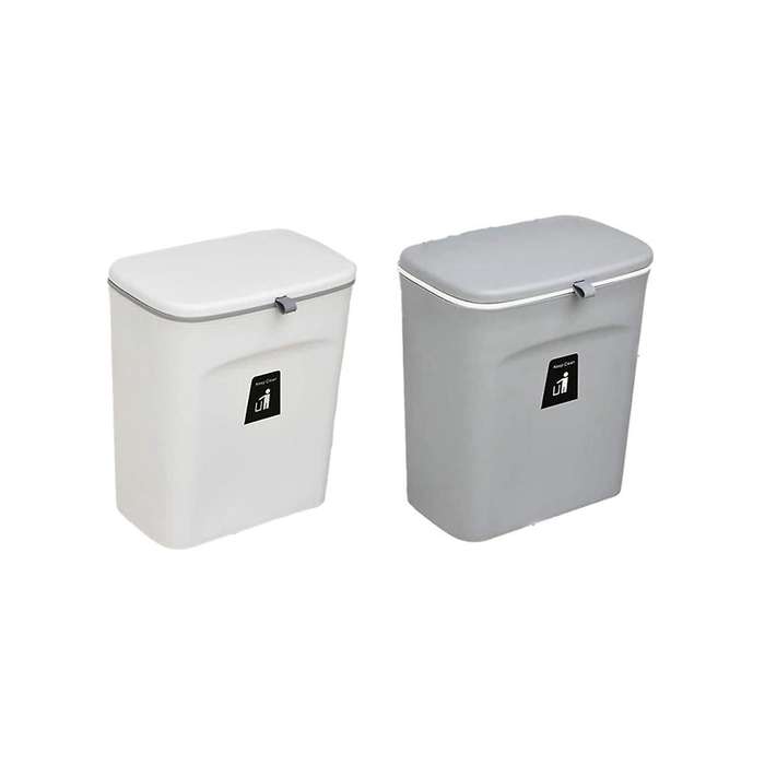 Kitchen Compost Bin, 9l Trash Bin, Countertop Or Under Sink, Hanging Small Trash Bin with Lid for B