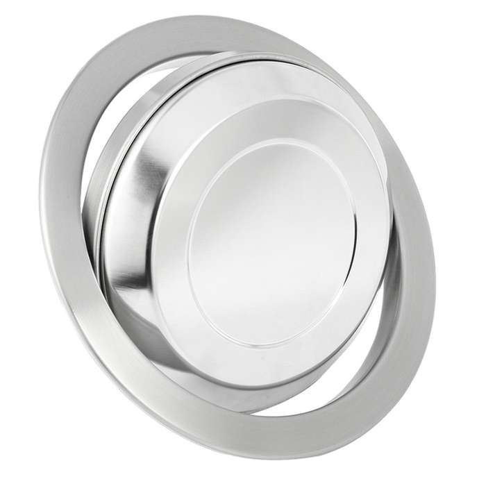Kitchen Flap Lid Stainless Steel Recessed Built-In Balance Flap Cover Trash Bin Garbage Can Trash L