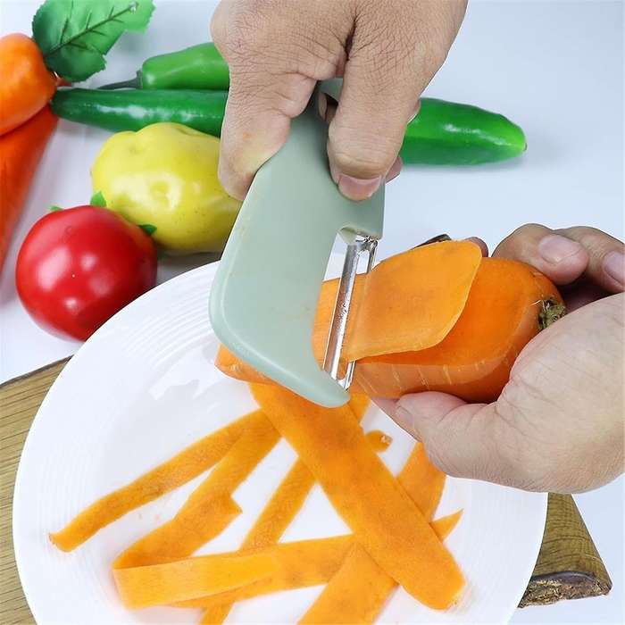 Kitchen Gadgets Set 3 Pieces,Vegetable Peeler,Julienne Peeler,Garlic/Ginger Grinder,Stackable Cookin