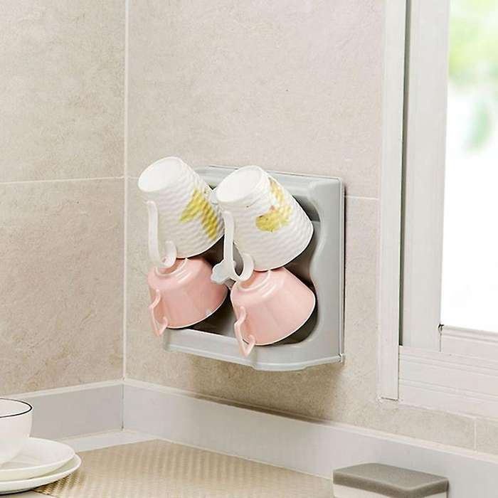 Kitchen Rack Cup Holder Storage Box Wall-Mounted Cup Holder Coffee Cup Cup Holder Drying Rack Six P