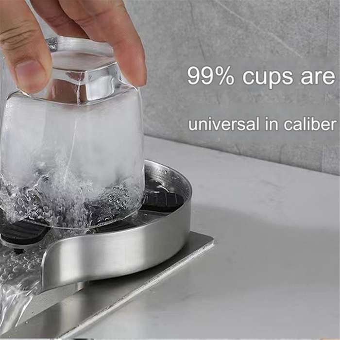 Kitchen Sink Glass Cup Wash Automatic Stainless Steel Pressure Washer Cup Tool Cleaning Faucet Bar R