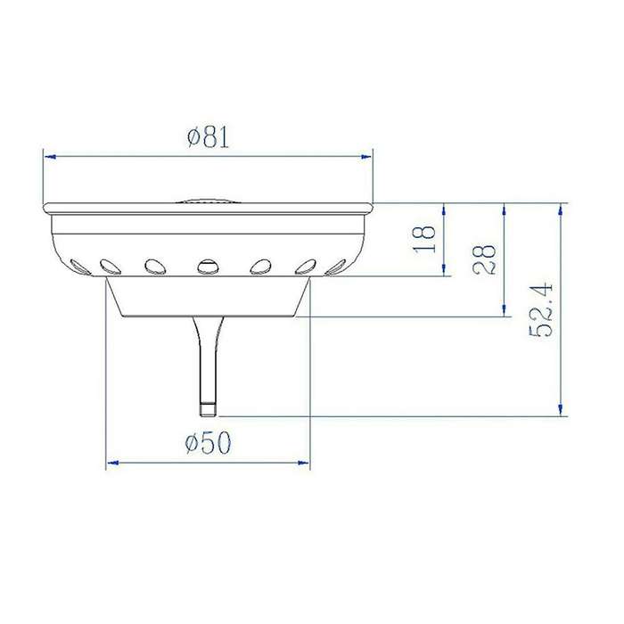 Kitchen Sink Strainer and Stopper Combo Basket Replacement Stainless Steel Basket with Plastic Knob