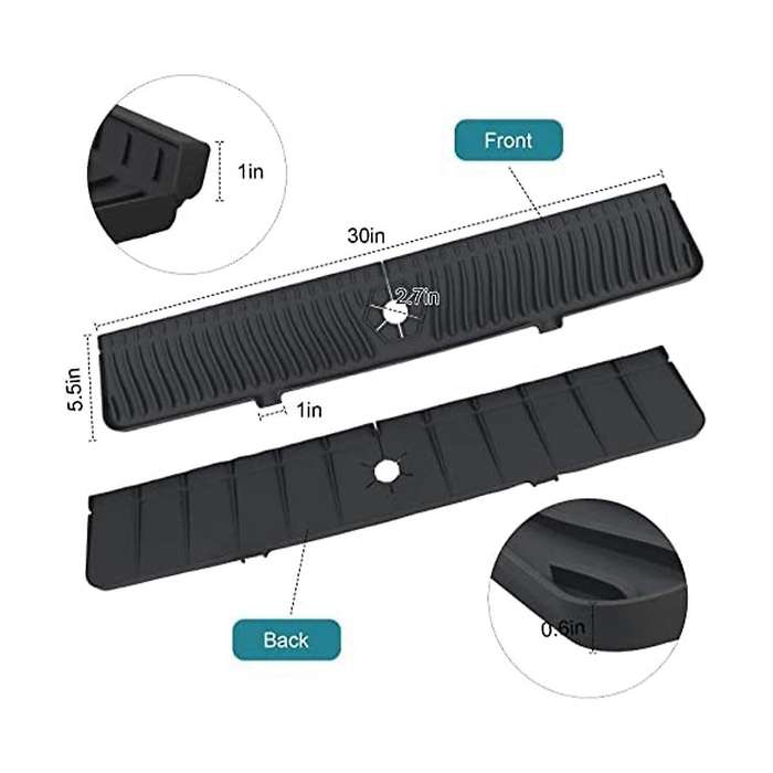 Kitchen Sink Splash Guards Sink Splash Guards Mat, Long Silicone Faucet Handle Water Catcher Tray F
