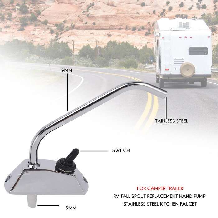 Kitchen Sink WaterTap 12V 360 Degree Rotation Compatible RV Camper Caravan